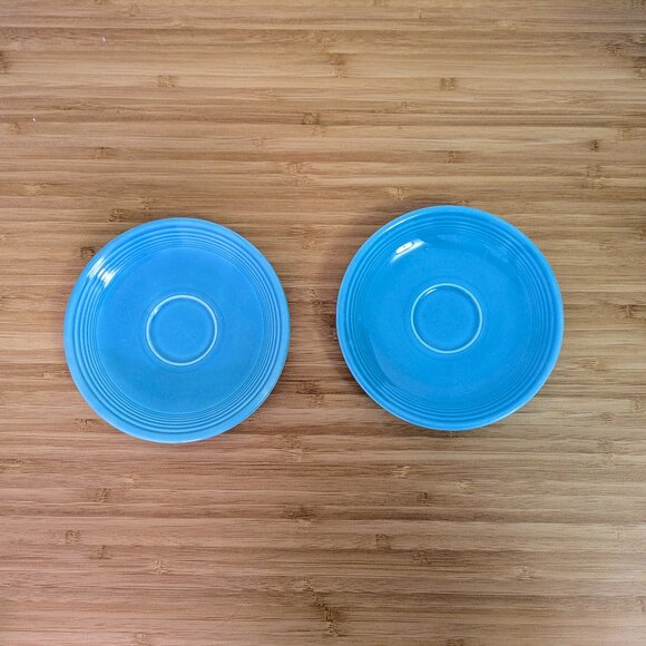 Vintage Fiestaware Turquoise Demitasse Saucers – Set of 2 - Picture 1 of 2